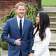 Prince Harry and Meghan Markle announce their engagement at the Sunken Gardens at Kensington Palace in London on Nov. 27, 2017. (Chris Jackson/Getty Images)